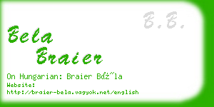 bela braier business card